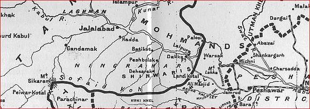 Peshawar map from Keppel's book